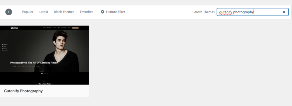 how to create a photography website using gutenify photography