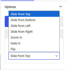animation type of hover card